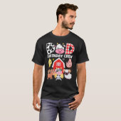 牛パパ 誕生日クルー 牧場テーマ 動物 誕生日 Tシャツ (正面フル)