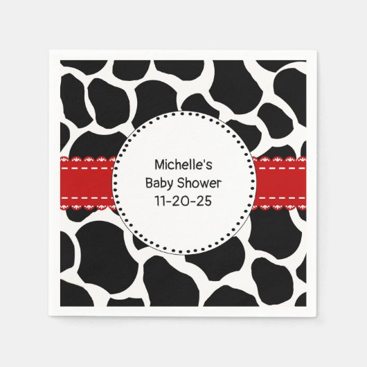 牛パーソナライズされたプリント紙ナプキンズ スタンダードカクテルナプキン (正面)