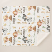 牛パーソナライズされたベビーブランケット | 50x60 Sherpa シェルパブランケット (正面(横))