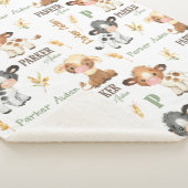 牛パーソナライズされたベビーブランケット | 60x80シェルパ シェルパブランケット (3/4)