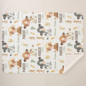 牛パーソナライズされたベビーブランケット | 60x80シェルパ シェルパブランケット (正面(横))