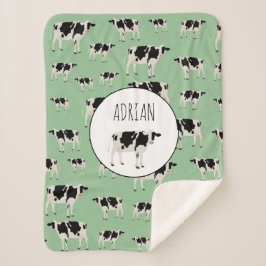 牛パーソナライズされた飼育動物パターン シェルパブランケット