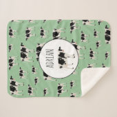 牛パーソナライズされた飼育動物パターン シェルパブランケット (正面(横))