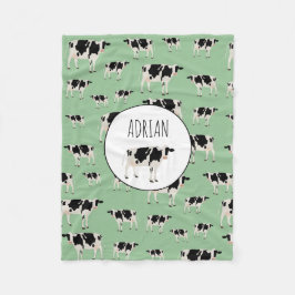 牛パーソナライズされた飼育動物パターン フリースブランケット