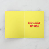 牛パーティータイムの誕生日カード カード (内部)