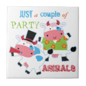 牛パーティー動物 タイル (正面)