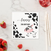 牛パーティー食器の牛のパタパーソナライズされたーン スタンダードカクテルナプキン (インサイチュ)