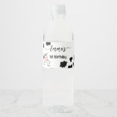 牛パーティー食器の牛のパタパーソナライズされたーン ペットボトルラベル (正面)