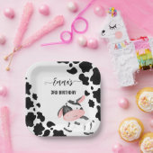 牛パーティー食器の牛のパタパーソナライズされたーン ペーパープレート (パーティー)