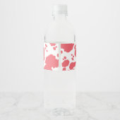 牛パーティー食器ピンクの牛パタパーソナライズされたーン ペットボトルラベル (裏面)