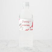 牛パーティー食器ピンクの牛パタパーソナライズされたーン ペットボトルラベル (正面)