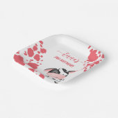 牛パーティー食器ピンクの牛パタパーソナライズされたーン ペーパープレート (傾斜あり)