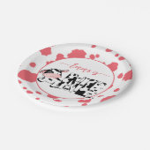 牛パーティー食器ピンクの牛パタパーソナライズされたーン ペーパープレート (アングル)