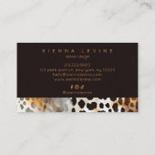 牛ヒョウ版動物の皮膚抽象芸術芸術 名刺 (裏面)