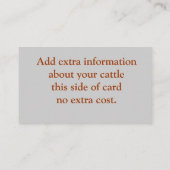 牛ビジネスを牧草を食べてCard2カスタマイズ 名刺 (裏面)