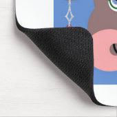 牛ピンク花フローラハートマウスパッド！マウスパッド マウスパッド (コーナー)