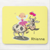 牛フェアリーピンクハートマウスパッド！マウスパッド マウスパッド (正面)