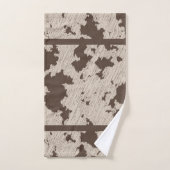 牛フェイクプリントブラック、ホワイト、ブラウン、クリーム バスタオルセット (ハンドタオル)