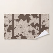 牛フェイクプリントブラック、ホワイト、ブラウン、クリーム バスタオルセット (ハンドタオル)