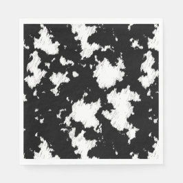 牛フェイクプリント白黒 スタンダードランチョンナプキン