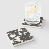 牛フェイクプリント白黒 ストーンコースター (横)