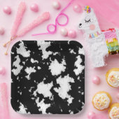 牛フェイクプリント白黒 ペーパープレート (パーティー)