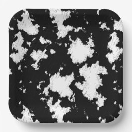 牛フェイクプリント白黒 ペーパープレート