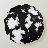 牛フェイクプリント白黒 ラウンドクッション (裏面)