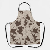 牛フェイクプリント、ブラウン、クリーム エプロン (正面)