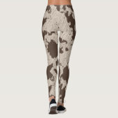 牛フェイクプリント、ブラウン、クリーム レギンス (裏面)