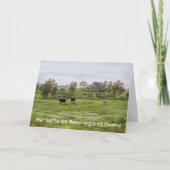 牛フォークアートスタイルカントリーファームムービングカード カード (正面)