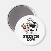 牛フランスのおもしろい動物パン マグネット (正面/裏面)