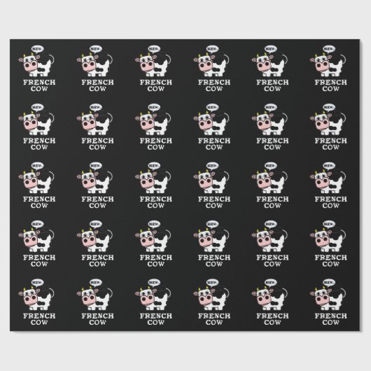 牛フランスの動おもしろい動物プンダークBG ラッピングペーパー (フラット)