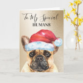 牛フランスの牛のクリスマスは人間にかわいい カード (黄色い花)