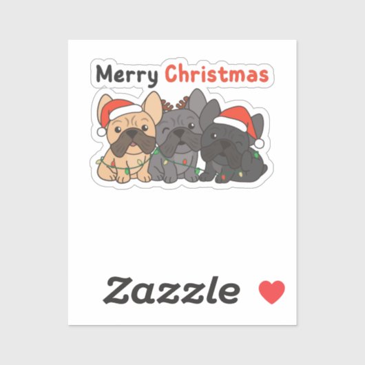 牛フランスの牛のクリスマス動物かわいい犬 シール (シート)