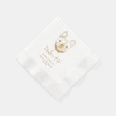 牛フランスの犬がパーソナライズされた飲む 縁ありカクテルナプキン (角)