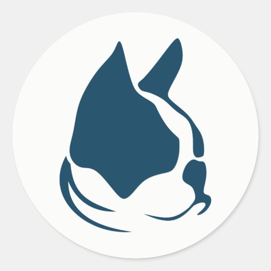 牛フランスの犬と猫 ラウンドシール (正面)