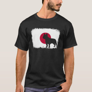 牛フランスの犬の日日本の本国旗 Tシャツ