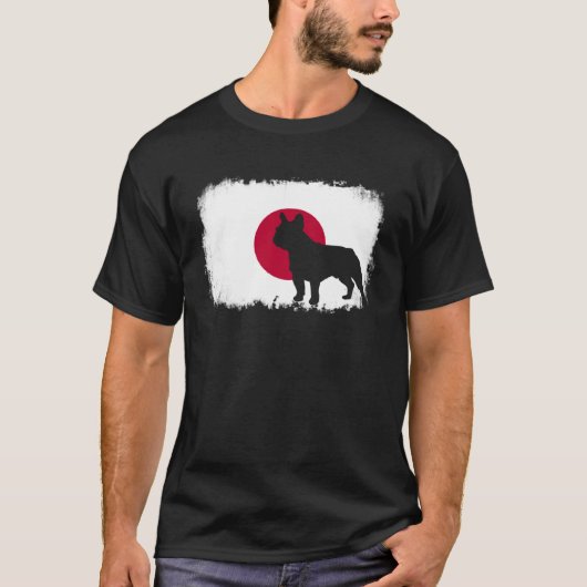 牛フランスの犬の日日本の本国旗 Tシャツ (正面)