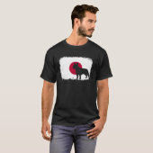 牛フランスの犬の日日本の本国旗 Tシャツ (正面フル)