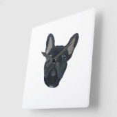 牛フランスの犬ペット スクエア壁時計 (傾斜)