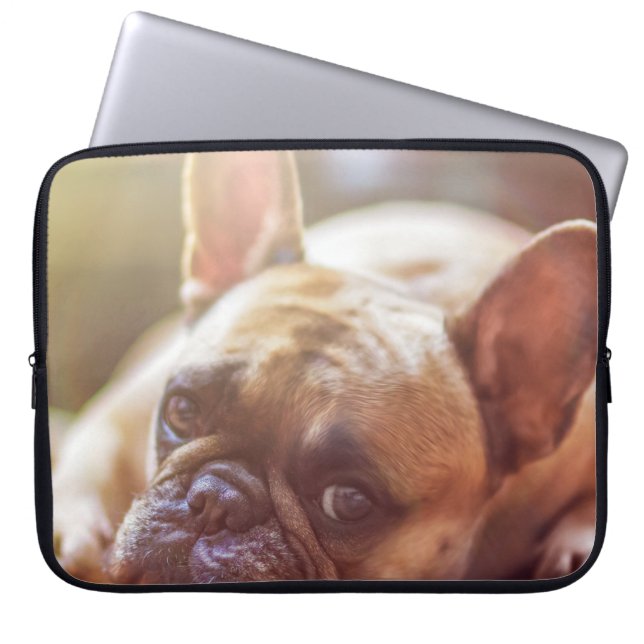 牛フランスの飼 ラップトップスリーブ (正面)