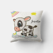 牛フローラレインボークラウド装飾用クッション クッション (裏面)