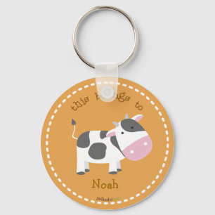 牛ブラウンKeychain キーホルダー