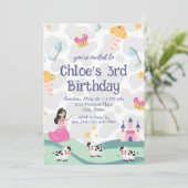 牛プリンセス誕生日招待状 招待状 (スタンド正面)