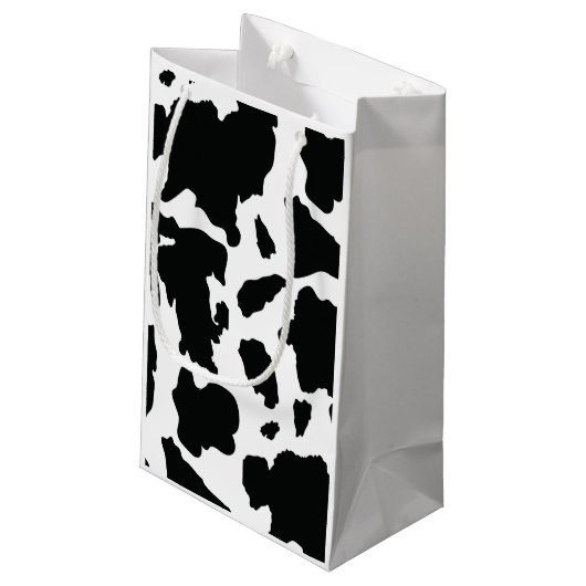 牛プリントのギフトバッグ-国または農場のパーティーのギフトバッグ スモールペーパーバッグ (裏面アングル)