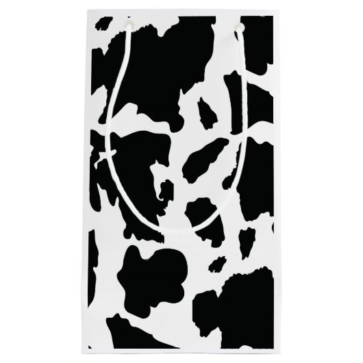 牛プリントのギフトバッグ-国または農場のパーティーのギフトバッグ スモールペーパーバッグ (正面)