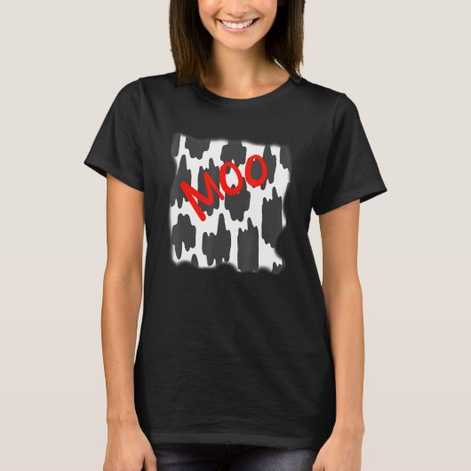牛プリントの簡単ハロウィンコスチューム Tシャツ (正面)