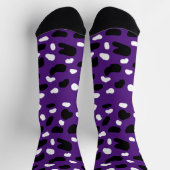 牛プリントオンパープル、クルーソックス ソックス (上部)