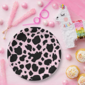 牛プリントオンプレジデントピンク ペーパープレート (パーティー)